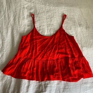 Topshop Red Peplum-Style Tank - Size US 6